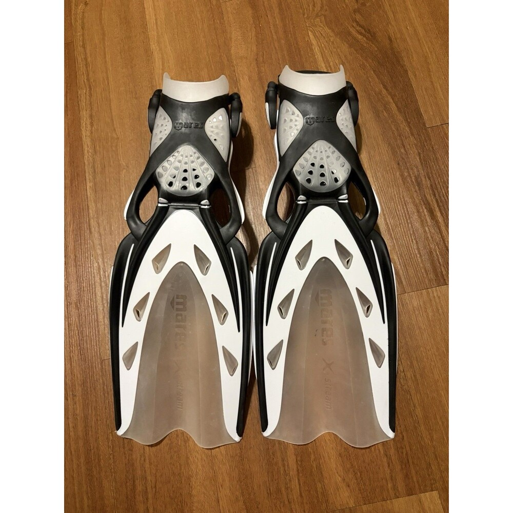 Mares X-Stream Open Heel Scuba Diving Dive Fins - Black/White Size Small VGUC